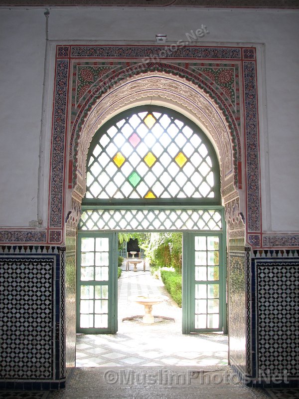 An exit to the garden of the Bahia Palace